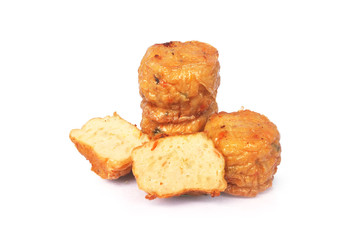 Chicken jock fried on white background.(with Clipping Path).