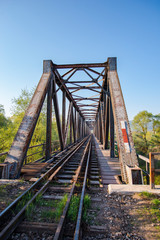 Steel railroad bridge