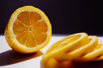 Naklejka na ściany i meble slice of orange isolated on white background