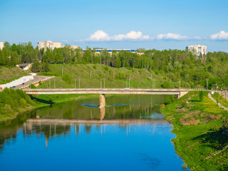 view of the Volga River in the city of Rzhev, in Russia