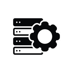 Black solid icon for settings storage 