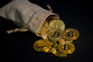 bit coin in bucket falling blockchain technology