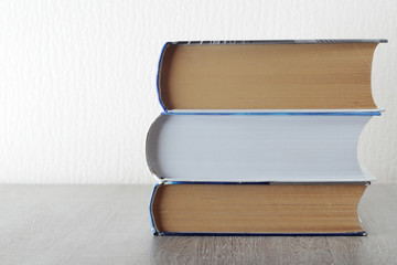 A stack of books with copy space