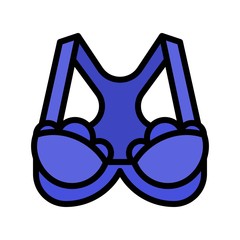 Bra or Brassiere vector illustration, filled style editable outline icon