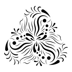 Obraz premium Hand drawn decorative pattern. Vector mandala ornament. Flower design. Sketch. Handmade.