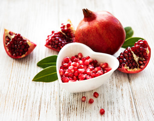 Ripe pomegranate fruits