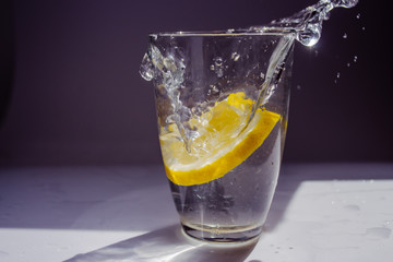 lemon in a glass