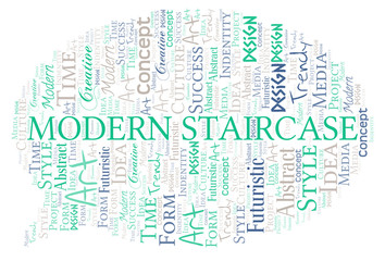 Fototapeta premium Modern Staircase word cloud. Wordcloud made with text only.