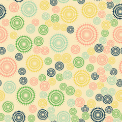 Abstract geometric pattern with lines. Circles are randomly scattered on a light background