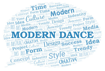 Modern Dance word cloud. Wordcloud made with text only.