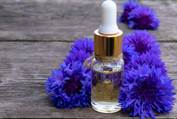 Cornflower essential oil. Cornflower flowers