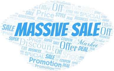 Massive Sale Word Cloud. Wordcloud Made With Text.