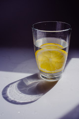 glass of water with lemon