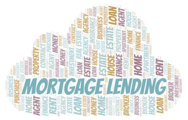 Obraz premium Mortgage Lending word cloud. Wordcloud made with text only.