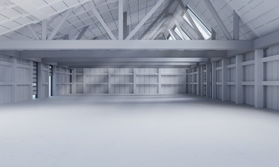 Industriehalle mit viel Platz und große Leere