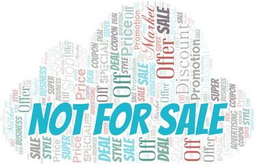 Not For Sale Word Cloud. Wordcloud Made With Text.