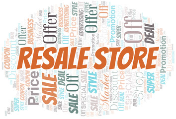 Obraz premium Resale Store Word Cloud. Wordcloud Made With Text.