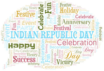 Indian Republic Day Word Cloud. Wordcloud Made With Text.