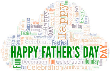 Happy Father's Day Word Cloud. Wordcloud Made With Text.