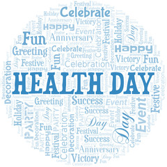 Health Day Word Cloud. Wordcloud Made With Text.