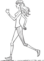 Obraz na płótnie Canvas Running woman, jogging in sportswear. Fitness vector illustration