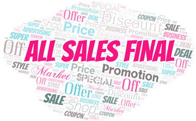 Fototapeta premium All Sales Final Word Cloud. Wordcloud Made With Text.