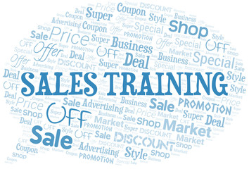 Obraz premium Sales Training Word Cloud. Wordcloud Made With Text.
