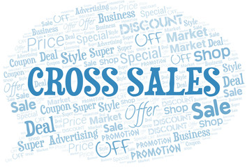 Fototapeta premium Cross Sales Word Cloud. Wordcloud Made With Text.