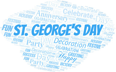 St. George's Day Word Cloud. Wordcloud Made With Text.