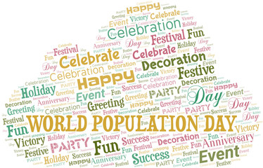 Fototapeta premium World Population Day Word Cloud. Wordcloud Made With Text.