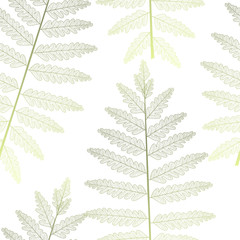 Seamless pattern with green fern leaves. Vector illustration. EPS 10.