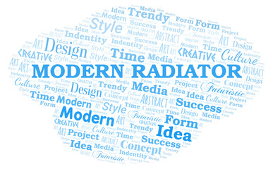 Modern Radiator word cloud. Wordcloud made with text only.