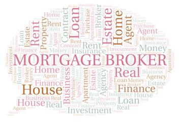 Mortgage Broker word cloud. Wordcloud made with text only.