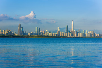 Naklejka premium Urban Skyline of Futian Central District, Shenzhen