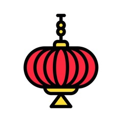Lantern vector, Chinese lunar new year filled icon