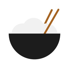 Rice bowl vector, Chinese lunar new year flat icon