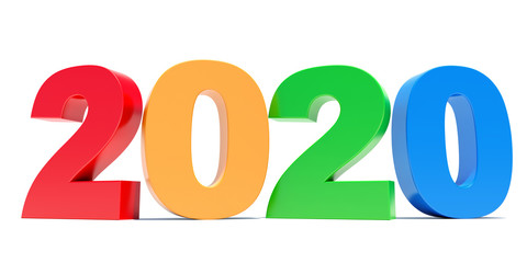 Happy New Year 2020 colorful calendar background
