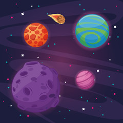 Milkyway space scenery cartoon