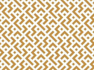 Abstract geometric pattern. A seamless vector background. White and gold ornament. Graphic modern pattern. Simple lattice graphic design