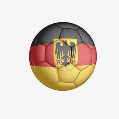 Soccer ball with a German flag