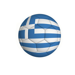 Soccer ball with a Greek flag