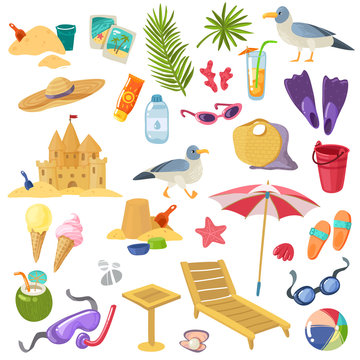 Summer Beach Items Set