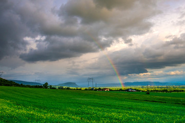 Beautiful rainbow in the springtime