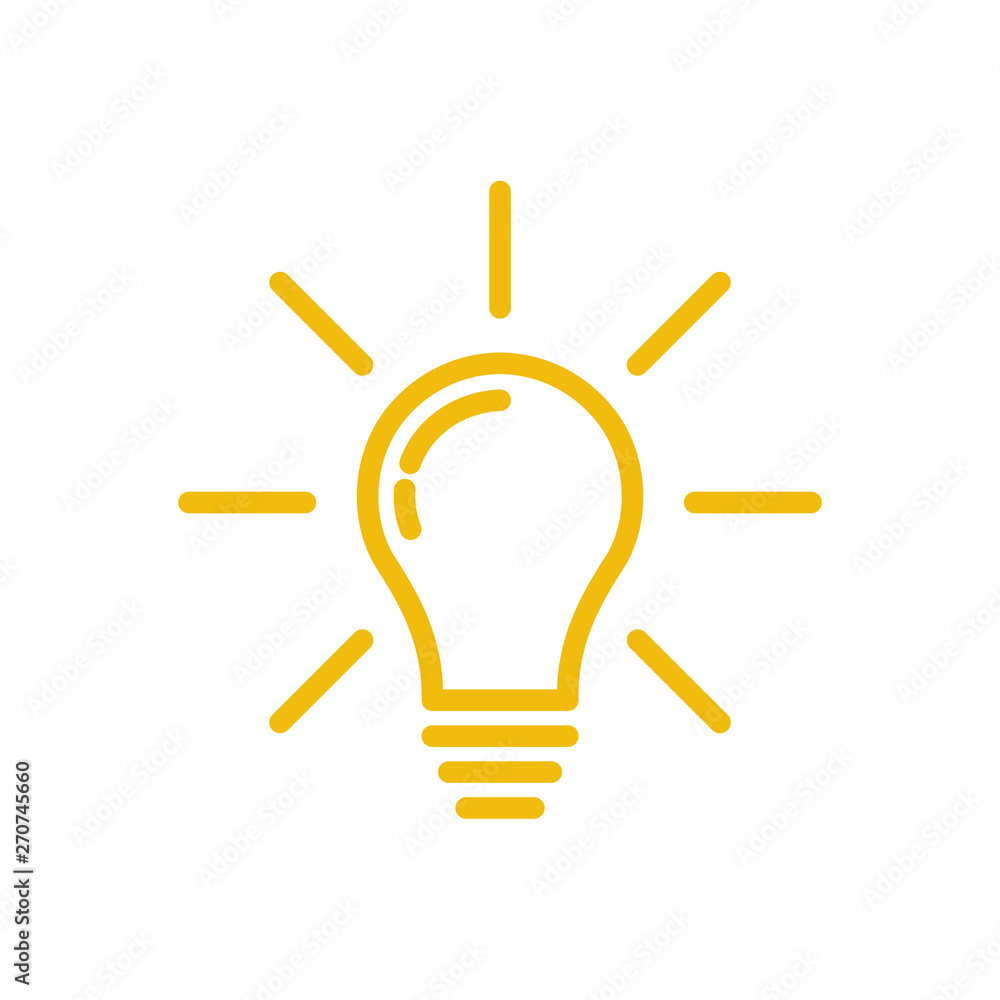 Poster light bulb icon vector on white background. lightbulb solution idea and creativity symbol