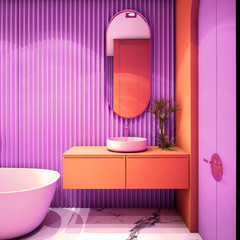 Modern Bathroom Interior design,trend design 2019 ,3d rendering ,3d illustration