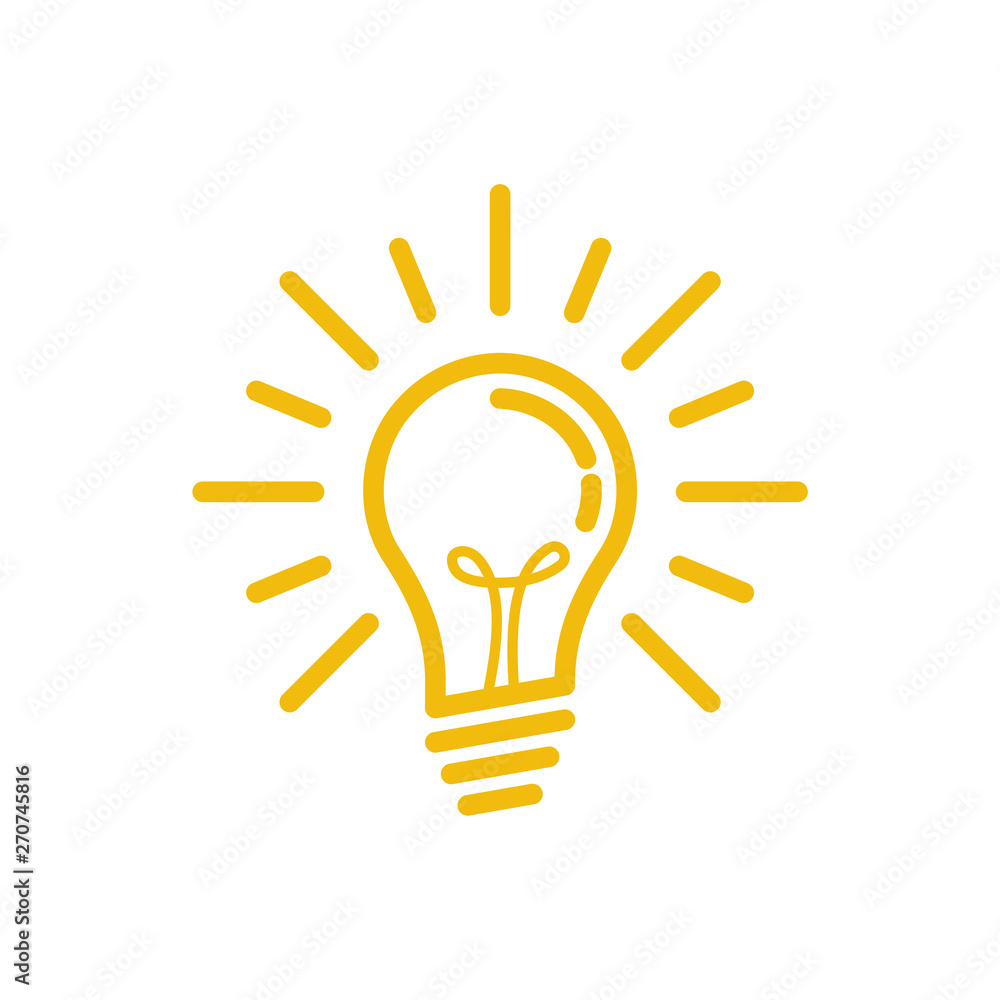 Poster light bulb icon vector on white background. lightbulb solution idea and creativity symbol