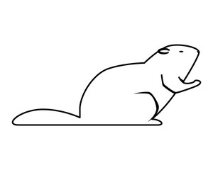 cute otter rodent animal icon
