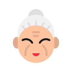 Grandma vector, Chinese lunar new year flat style icon