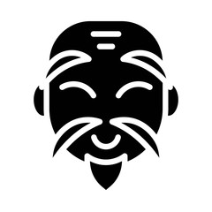 Grandpa vector, Chinese lunar new year line style icon