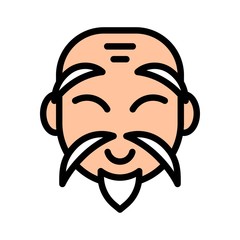 Grandpa vector, Chinese lunar new year filled icon